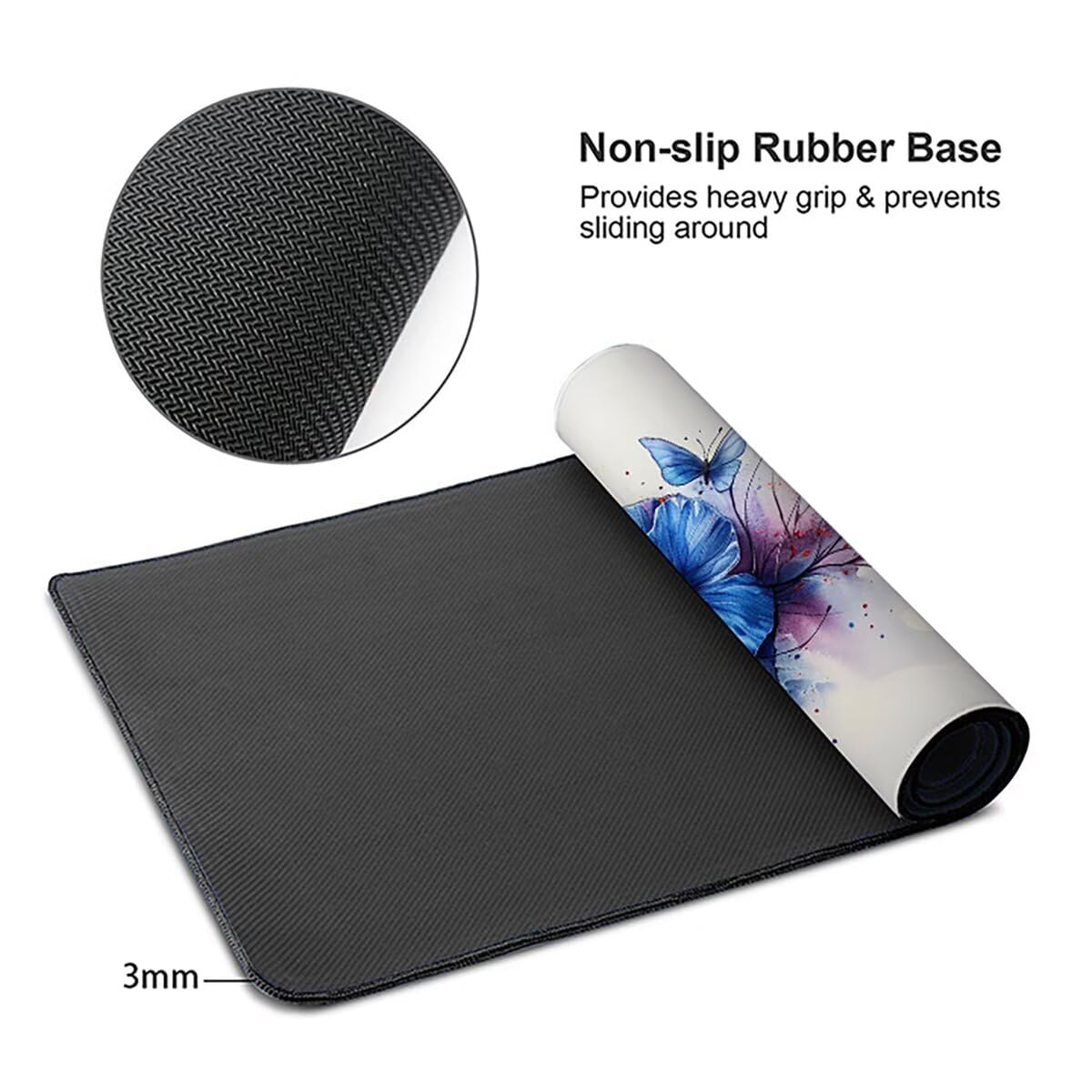 Tappetino per Mouse Gaming XXL 1200x600x3mm– Ufficio Mousepad Grande – Migliora la Velocità e la Precisione Tenuta Stabile Sottomano per Ufficio e Casa Accessori Scrivania Fiori PjY10857 N-U