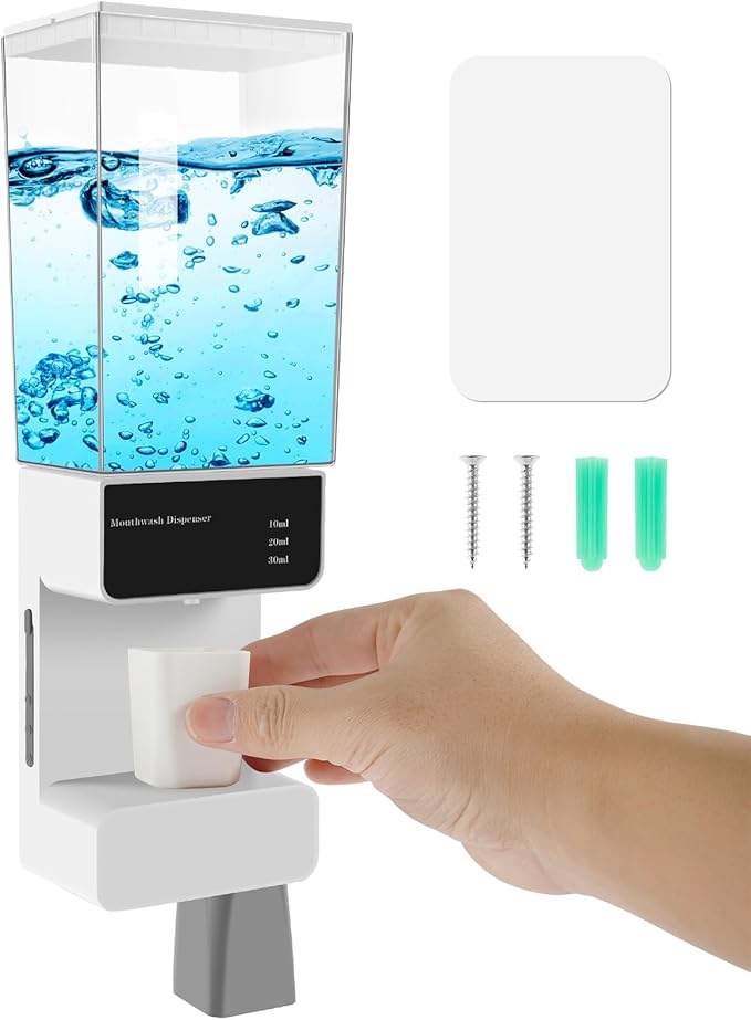 650ml Automatic Mouthwash Mouthwash Dispenser 3 Adjustable Level Wall