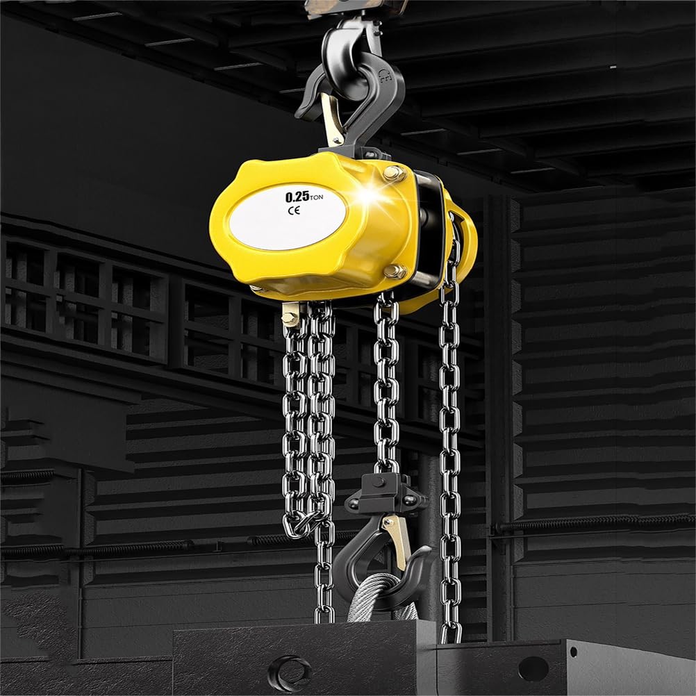 TY&WJ Polipasto De Cadena Mini 0.25 Tonelada (250Kg), Polipasto Manual Compacto con Cadena G80 Ganchos Giratorios Polipasto Manual De Cadena para Taller,Garaje,0.25ton,6m/20FT