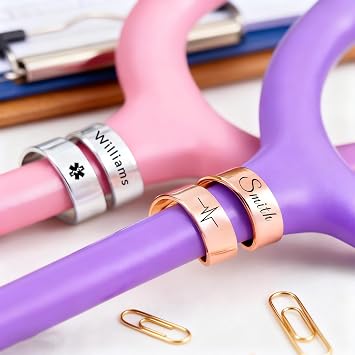 Iwe Personalized Stethoscope Charms - Stethoscope Name Tag Personalized Stethoscope ID Tag, Nurses Week for Medical Professionals Doctor Nurse (Spiral)