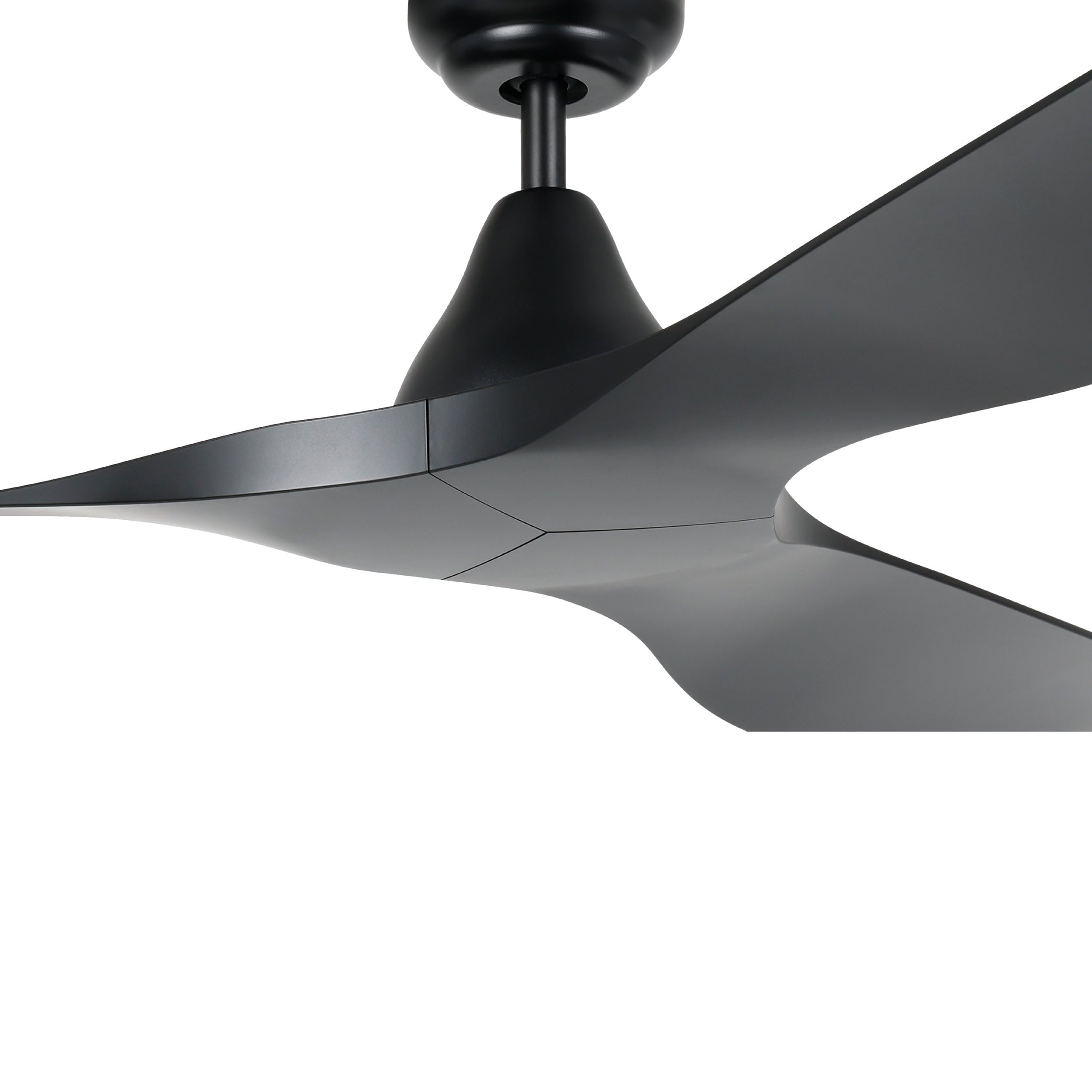 EGLO Deckenventilator Portsea, 3 Flügel Ventilator mit Fernbedienung, Timer und Sommer Winter Betrieb, ABS Kunststoff in Schwarz matt, DC Motor, leise, Ø 132 cm