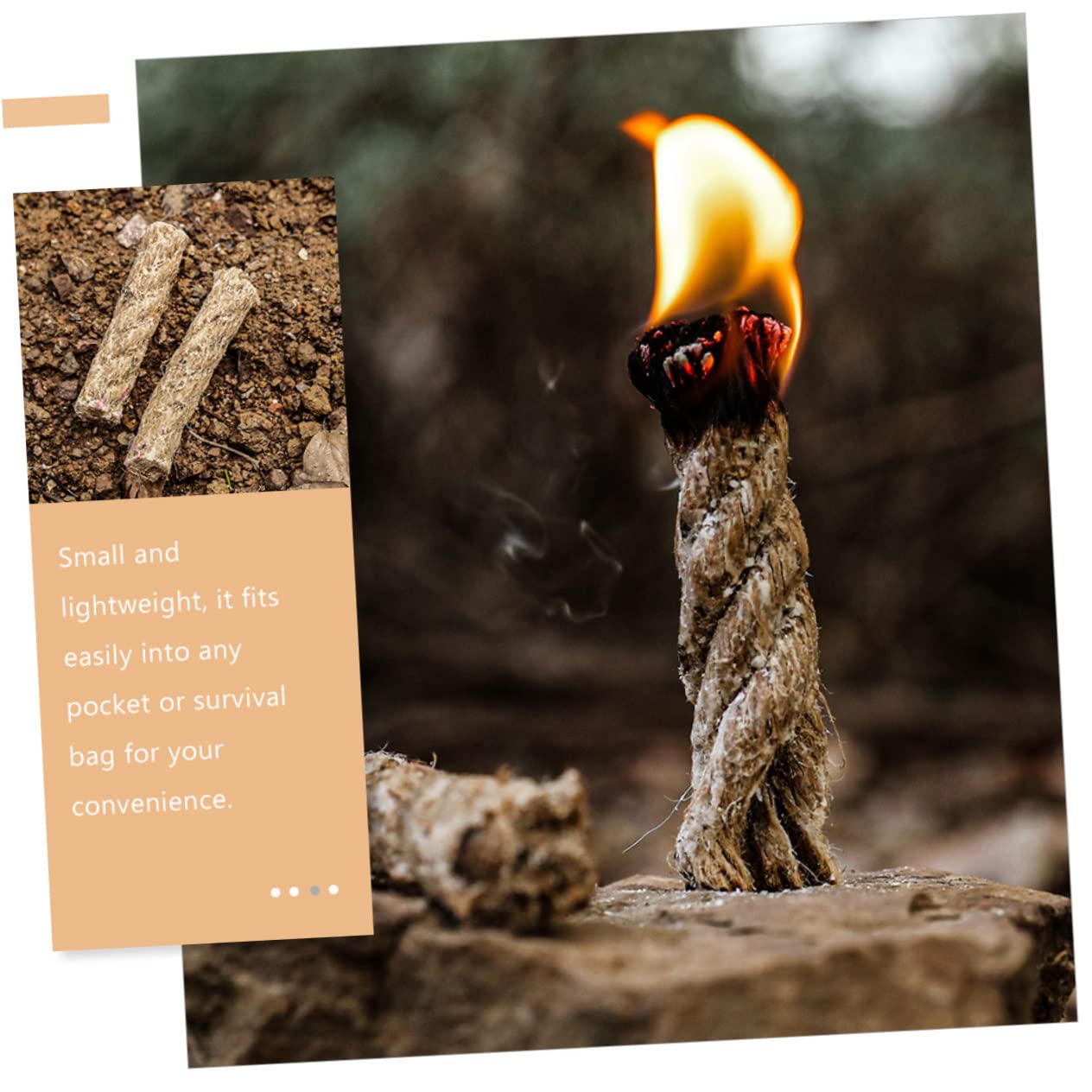 NAMOARLY Outdoor Fire Starting Kit 4pcs Ropes Blowing Campfire Weatherproof Collapsible Fire Bellowing Tool