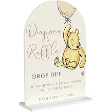 Winnie The Pooh Baby Shower Decorations Diaper Raffle Sign Decor Baby Shower Gender Reveal Birthday Bear Theme Party Event Ceremony Desserts Candy Bar Table Acrylic Decor
