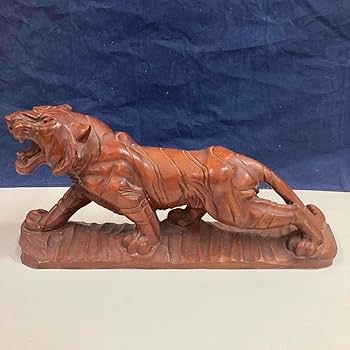 Amazon.co.jp: 日本の土産 虎 寅 木製手彫り 置物 日本製 日本虎