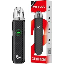 SPACE EAGLE Oxva Xlim Go 2 Pod Vape Kit, 1500mAh Battery, 30W Max Output, USB-C Fast Charging, Adjustable Airflow, Refillable, Compatible with Xlim Pods, Nicotine Free Black Carbon