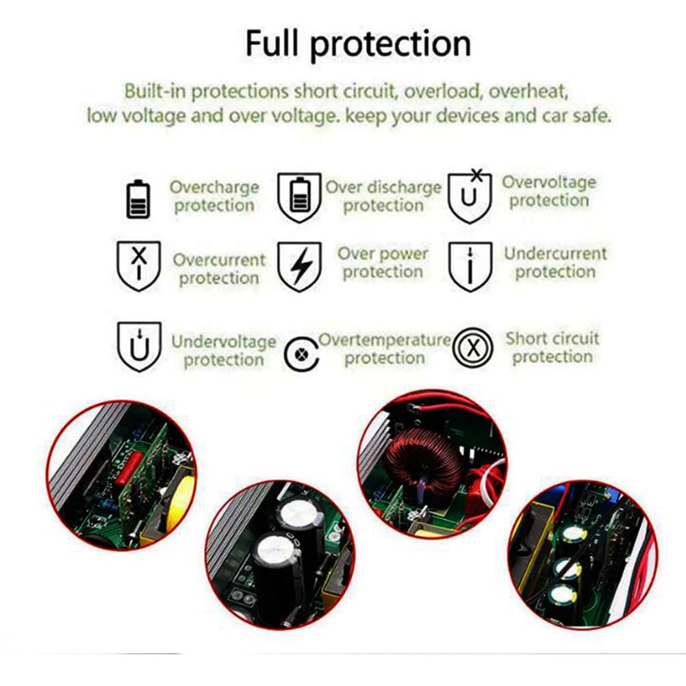 Czysta Falowa Inwerter 4000W Szczytowej Mocy Konwerter DC12V -72V Na 230V AC z Wyświetlaczem LCD, do Auta Łodzi Ciężarówki RV Zasilania Słonecznego, 4000W- 60V do 230V,12v to 230v 50hz