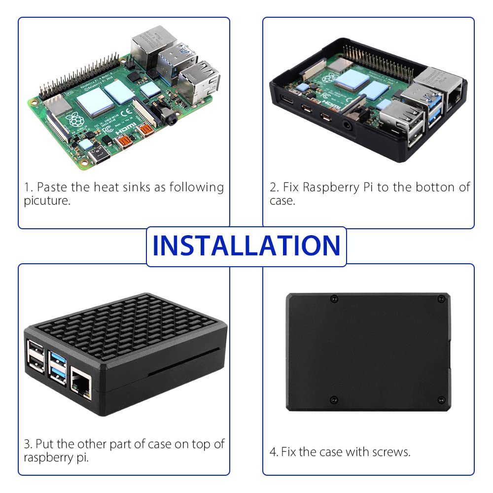 Amazon.co.jp: GeeekPi Raspberry Pi 4ケースアルミニウムメタル