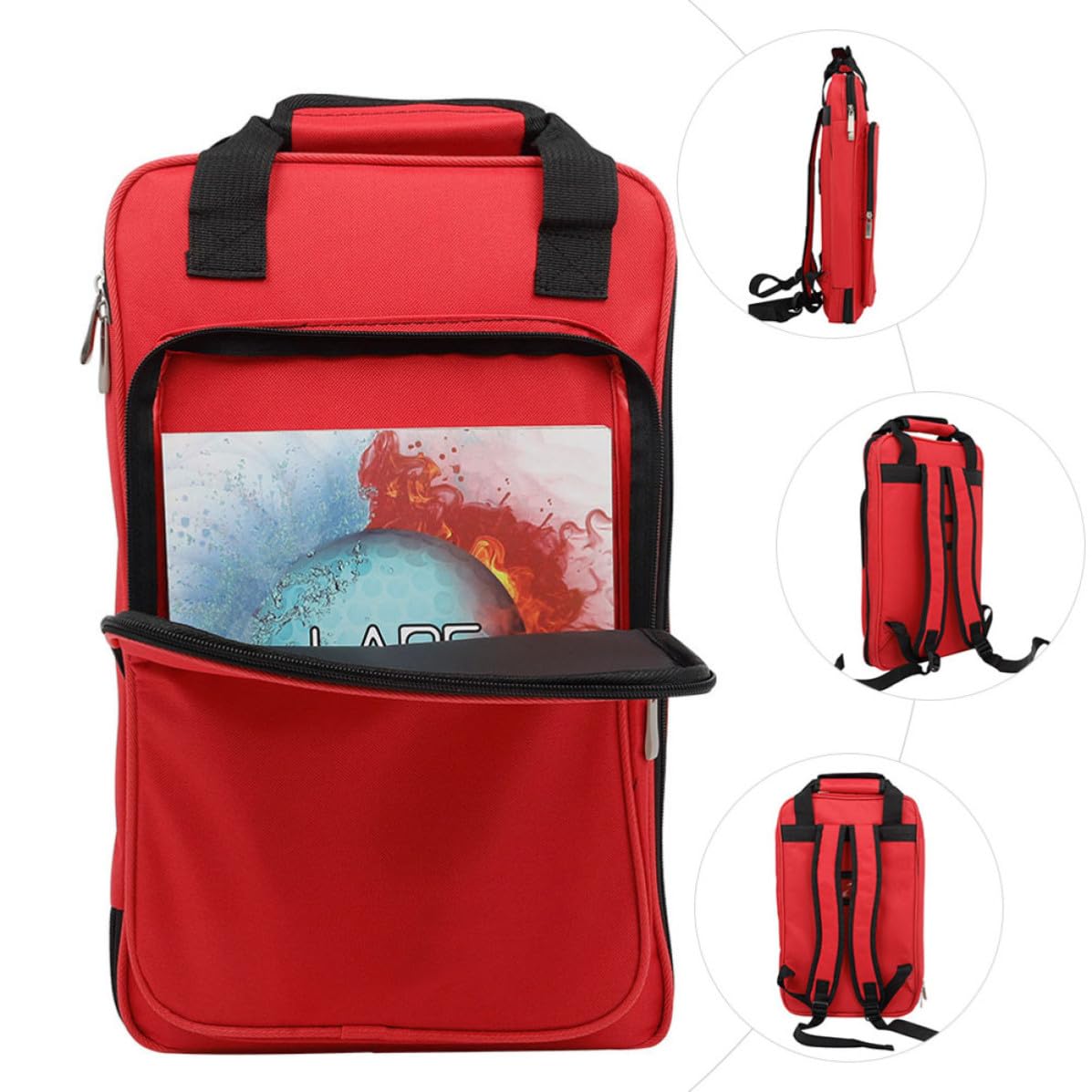 Borsa Design Portatile Resistente All'abrasione Oxford e Bacchette Batteria per Cuciture Rifinite, Doppia Tracolla per Trasporto Comodo