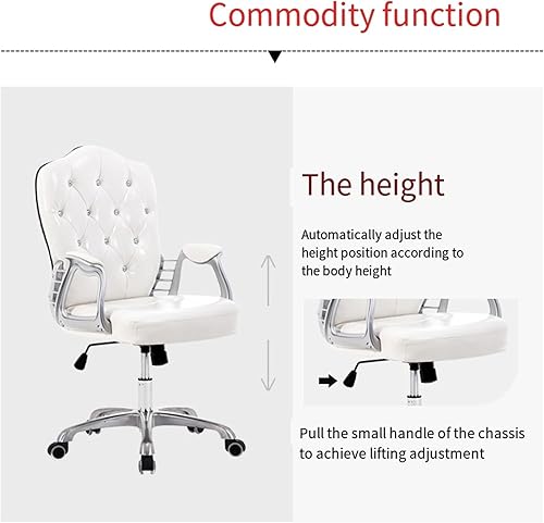 Miniatura 8 de QQXX Silla de oficina en casa silla de escritorio ergonómica con soporte lumbar reposabrazos ejecutivo giratoria ajustable para mujeres y adultos