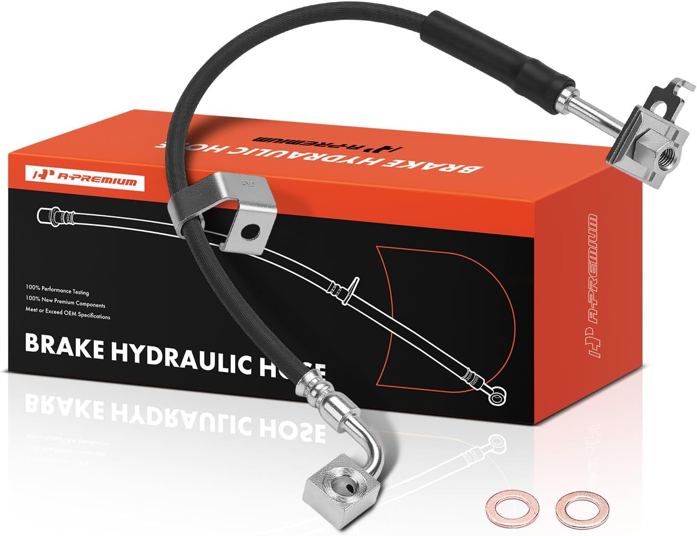 A-Premium Front Passenger Side Brake Hydraulic Hose Compatible with Ford Models - Mustang 2018-2023, 2.3L 5.0L, with Electronic Adjustable Suspension