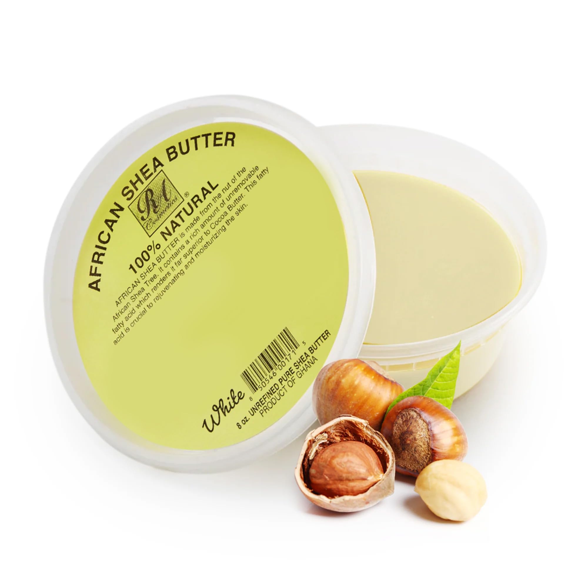 REAL African Shea Butter Pure Raw Unrefined From Ghana"IVORY" 8oz. CONTAINER