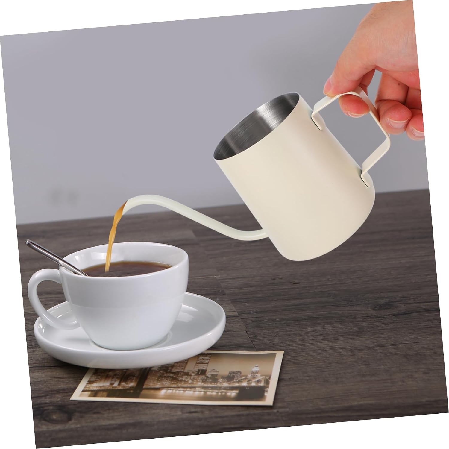 Stainless Steel Gooseneck Coffee Kettle with and Measurement Scale Drip Coffee Pot for Brewing