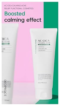 Deoproce AC Cica Calming Acne Cleansing Foam 150 مل، العناية بالبشرة الكورية، مستخلص Centella Asiatica، فاكهة شجرة الفيتامينات، مستخلص زهرة الأرز الأبيض