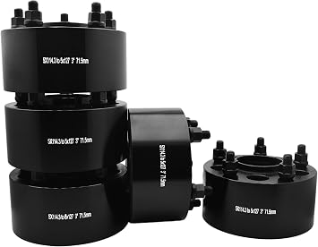 5 Pc Complete Set w/Spare of 3" Compatible With Jeep 5x4.5 to 5x5 or 5x114.3mm to 5x127mm Black Hub Centric Wheel Spacers Conversion Adapters 2" Thick Adapt JK Wheels on TJ YJ KK Sj Xj Mj
