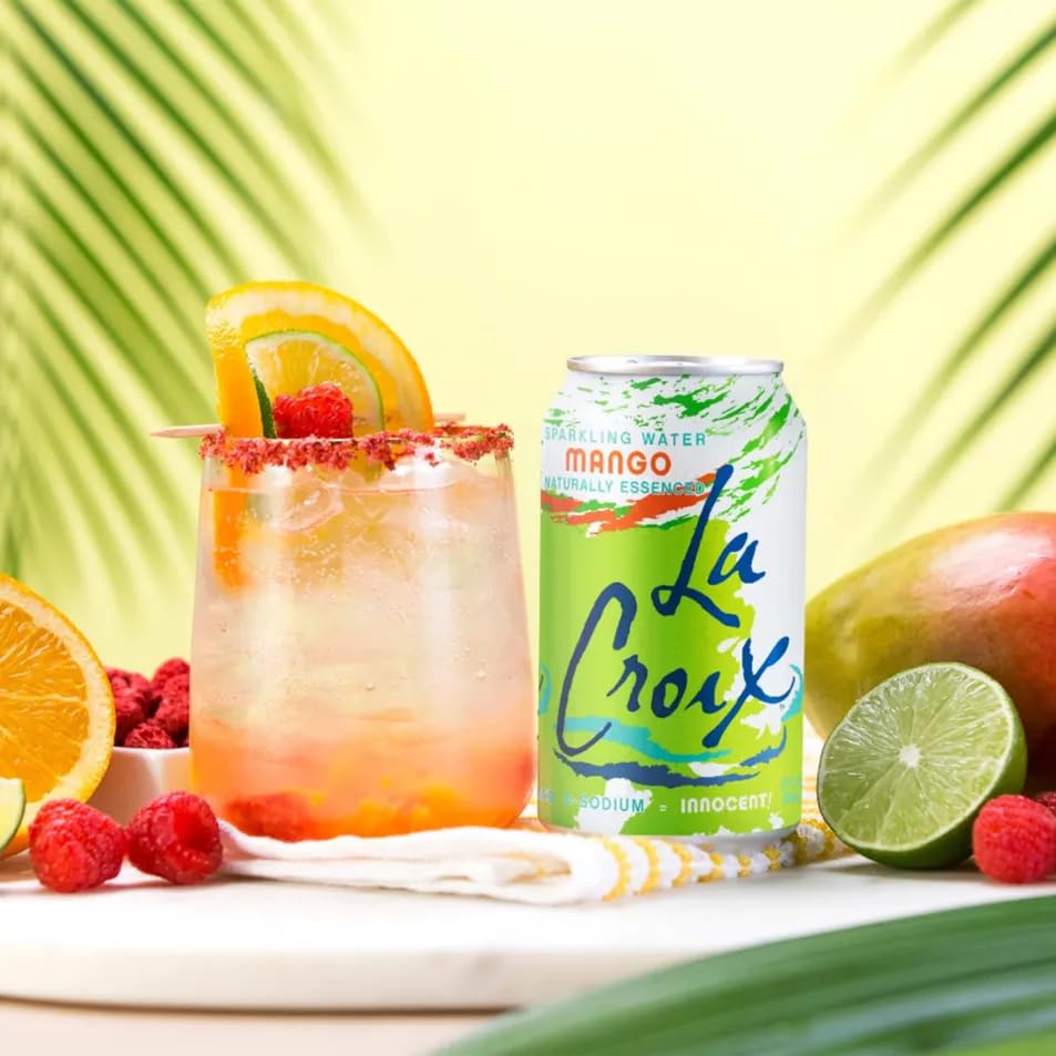 LaCroix Sparkling Water Tropical Variety Pack | 24-Pack of 12oz Cans | 6x Mango | 6x Coconut | 12x Passionfruit