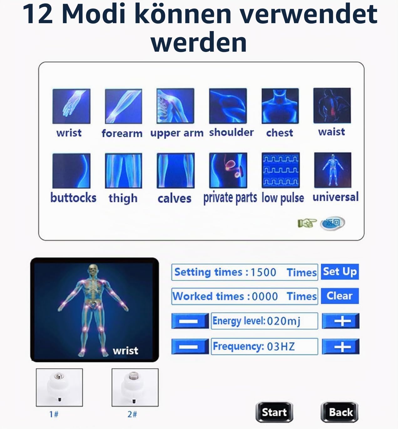 Stoßwellentherapie Maschine, ED Stoßwellentherapie Gerät Extrakorporale Stoßwellen Fokussierte Therapie Tiefes Gewebe Muskel Massage für Körperpercussion Muskelentspannung und Schmerzlinderung