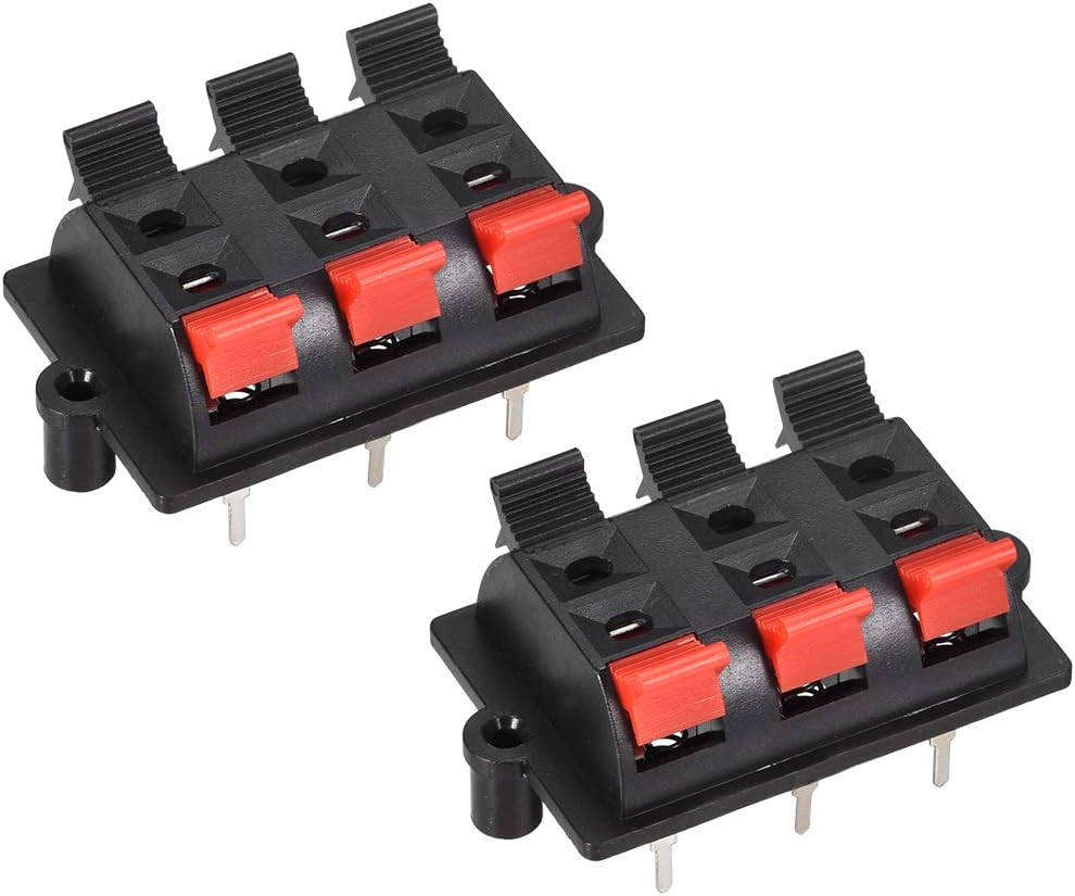 uxcell 2 Row 6 Way Spring Speaker Terminal Clip Push