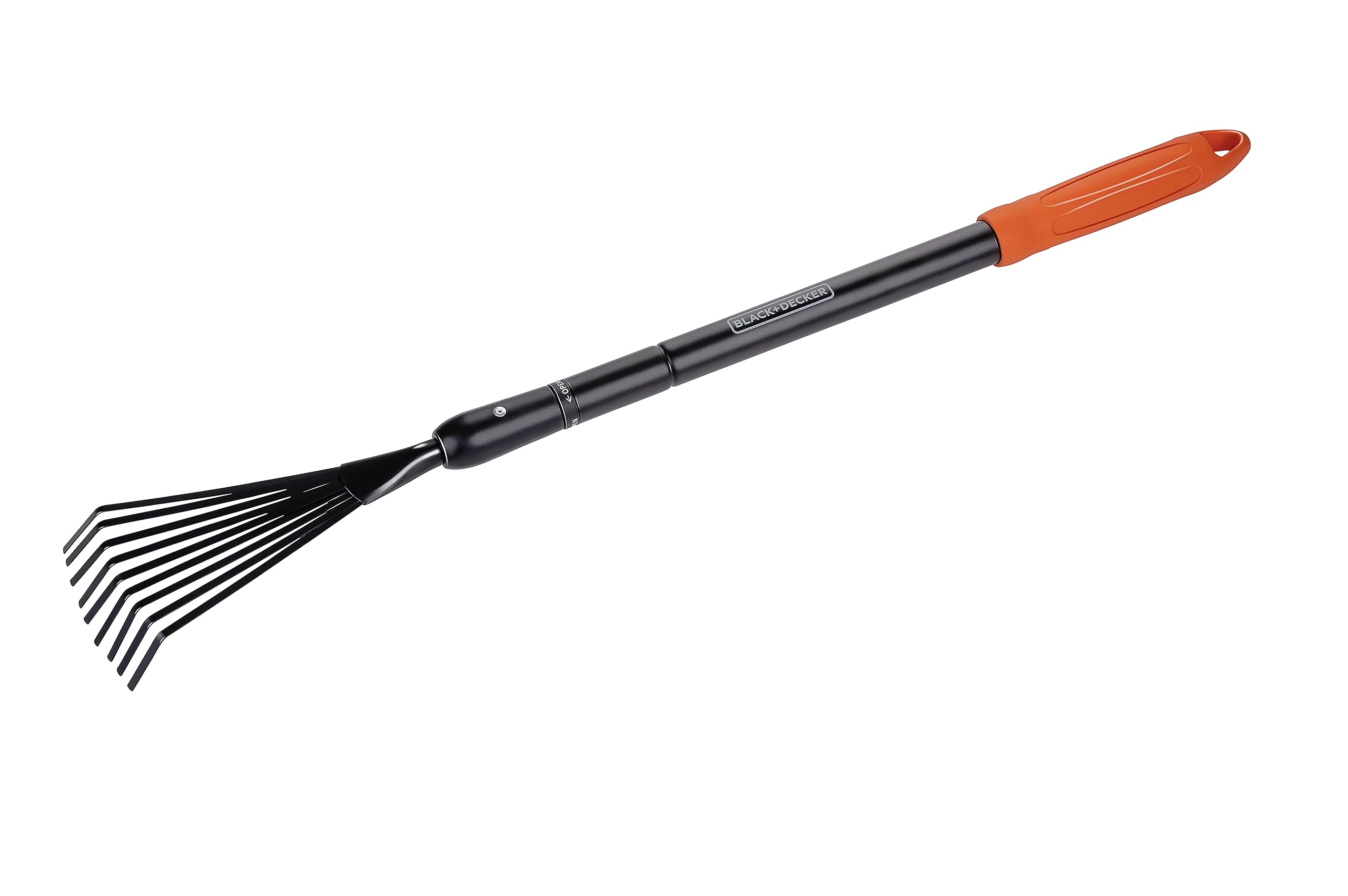Heavy Duty Extending Telescopic Fan Leaf Rake - Long Handled Garden Tool - Extends from 77cm to 110cm