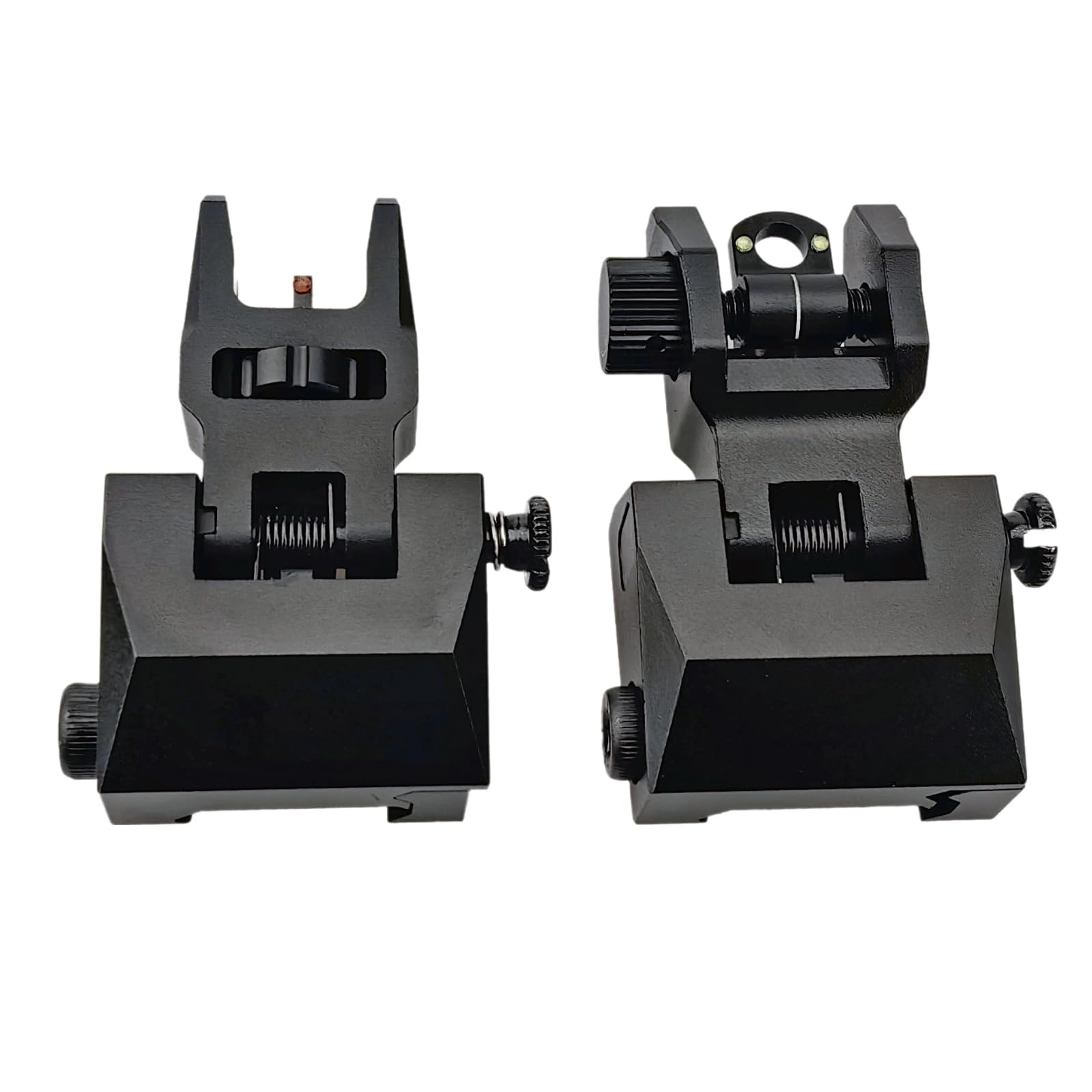 Flip-Up Iron Sight Set Red/Green Fiber Optic BUIS M-Lok Picatinny Aviation Aluminum