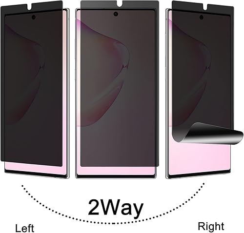 Miniatura 2 de Protector de pantalla de privacidad para Galaxy Note 10 Plus, antiespía, compatible con fundas, cobertura completa, soporte para desbloqueo en