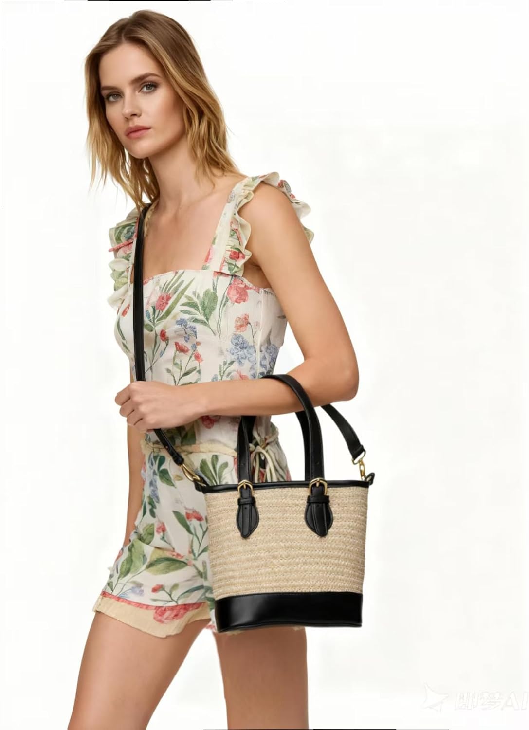 Trendy Women’s Straw Bucket Bag Straw Crossbody Bags For Women Summer Beach Clutch Travel Top-handle Shoulder Purse 2026 - Image 2