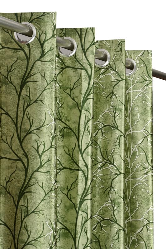 MOGNE FAB Polyester Floral Printed Long Door Curtains 9 Feet Long Set of 2 Pieces, Green (B0CHMVBT91) Amazon Price History, Amazon Price Tracker