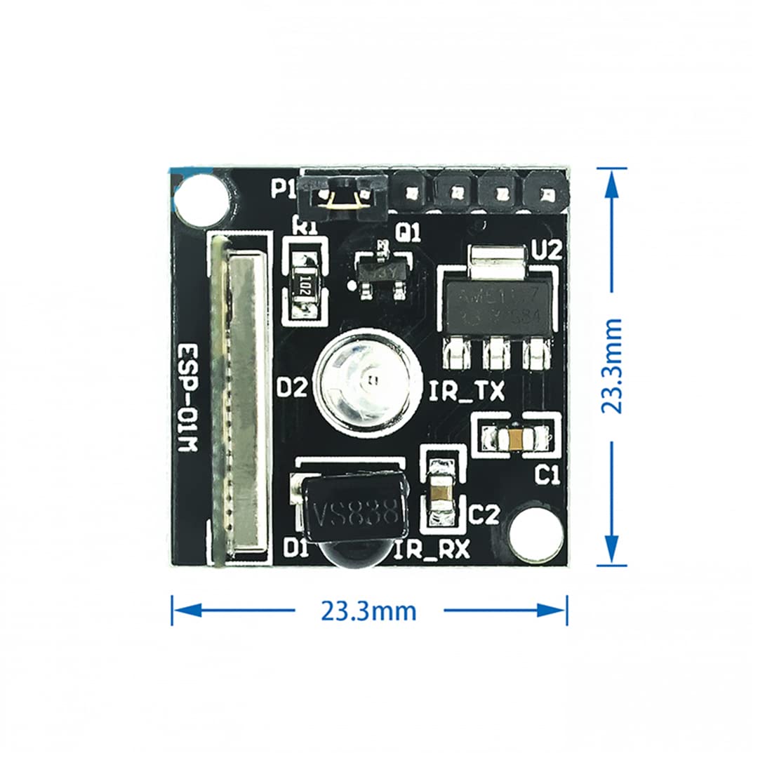 Hailege 2pcs ESP8285 ESP-01M Digitaler Infrarot-Transceiver-Sensor IR-Infrarot-Sender-Empfänger-Modul WIFI-Fernbedienungsschalter