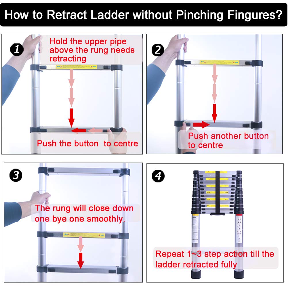 Buy Terokota 19.7FT Collapsible Telescoping Ladder, Aluminum Telescopic