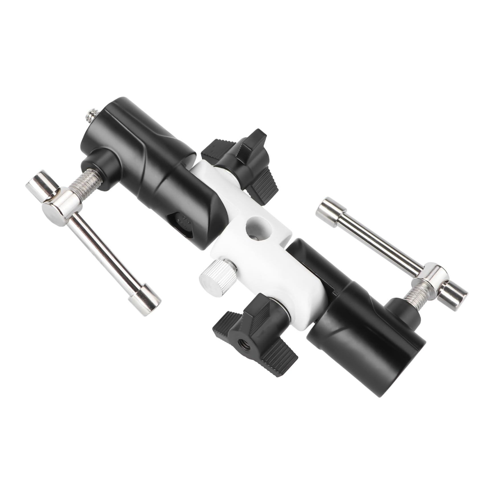 KICHOUSE 1Pc Adjustable Section U Shape Flashlight Holder for Photography Durable Aluminum Pedestal Black White Essential Accessory for Photographers