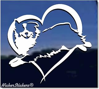 Aussie Love Heart | NickerStickers® Jumping Australian Shepherds Dog Vinyl Window Decal