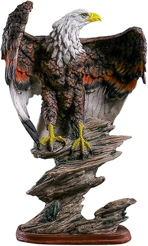 Estatua de simulación animal de águila propagación sus alas decoración del hogar obras de arte de resina