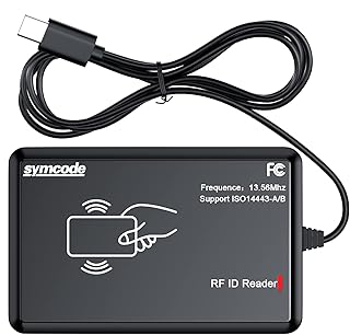 Alacrity ID RFID Card Reader Writer 13.56Mhz Reader USB Read 1326 Family Proximity Cards & EM4100 IC NFC Card Access Control System Home Again Microchip Scanner (Type-C Port)