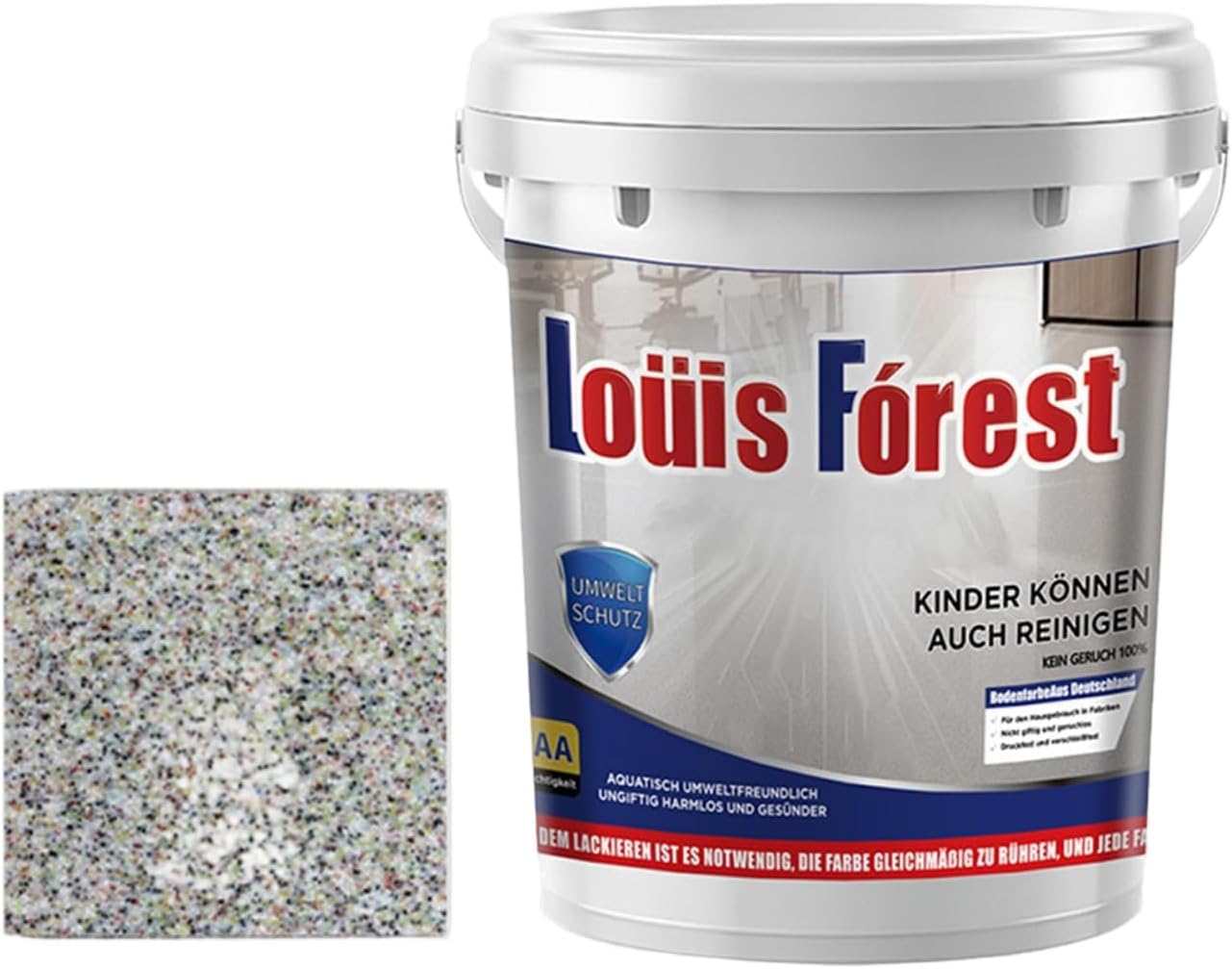 Epoxy Colored Sand Floor Paint, Epoxy Colored Sand Self Leveling Coating, Louis Forest Epoxy Floor Paint, for High Gloss Marble Effect Garage Coating (Colourful Gray)