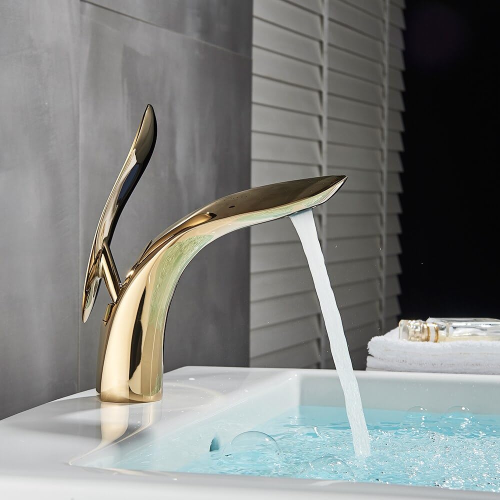 Robinet de salle de bain anti-corrosion en laiton doré pour remplacer un mitigeur qui fuit
