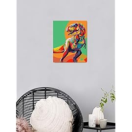 Elftoyer Paint by Numbers for Kids & Adults & Beginner, DIY Canvas Painting Gift Kits for Home Decoration - Colorful Dinosaurs 16 x 20 inch (Without Framed)