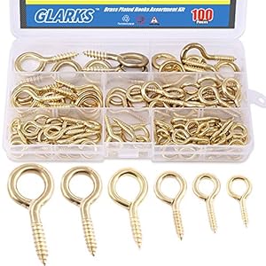 Glarks GLLAYAG-1 Messingbeschichtete Schraubhaken 100 Stück