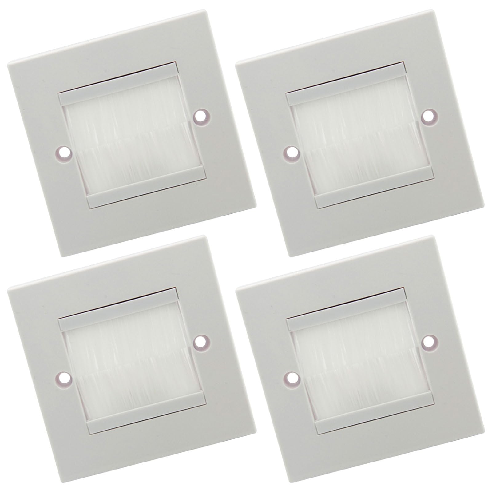 Hdoytxxm 4Pcs Wall Outlet Cable Entry Plate Single Gang Bristles Brush Plate Port Insert Covers Enduring Passthrough Outlet Entry