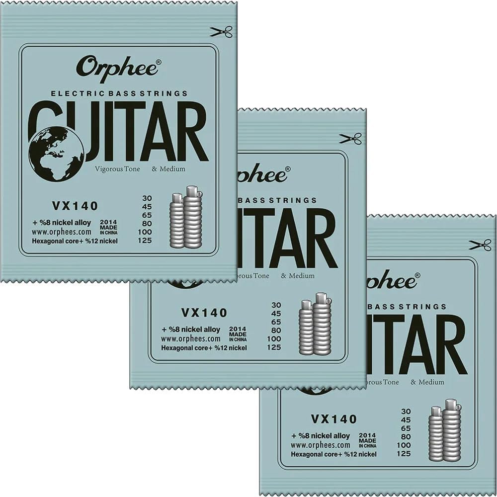 southdeep 3 Packs vx140 Electric Bass Strings 6 String Set (30 45 65 80 100 125)