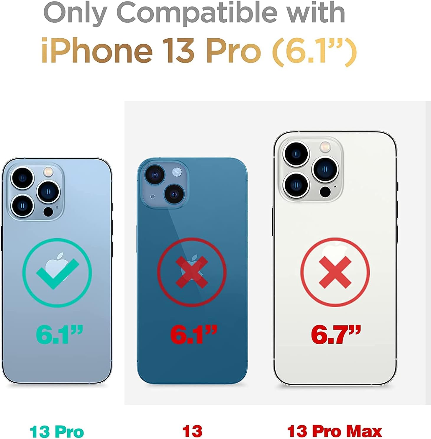 Wallet Case Compatible with iPhone 13 pro 6.1",Slim Protective case with Card Holder,Premium PU Leather Kickstand Card Slots Case with 1 Screen Protective Glass for iPhone13pro(6.1")-White - Image 2