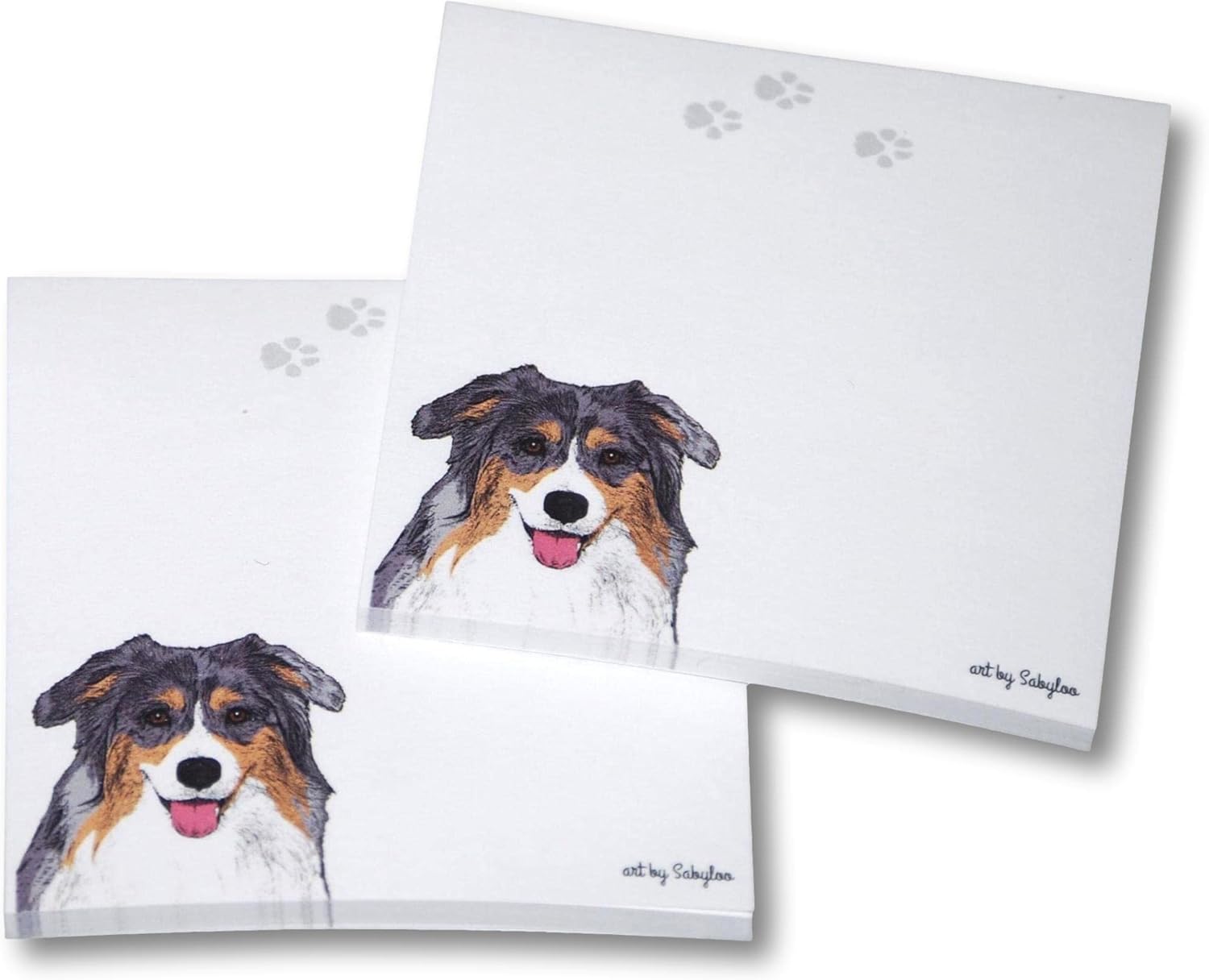 Australian Shepherd Sticky Notes Notepad - Tri-Color - 100 Sheets