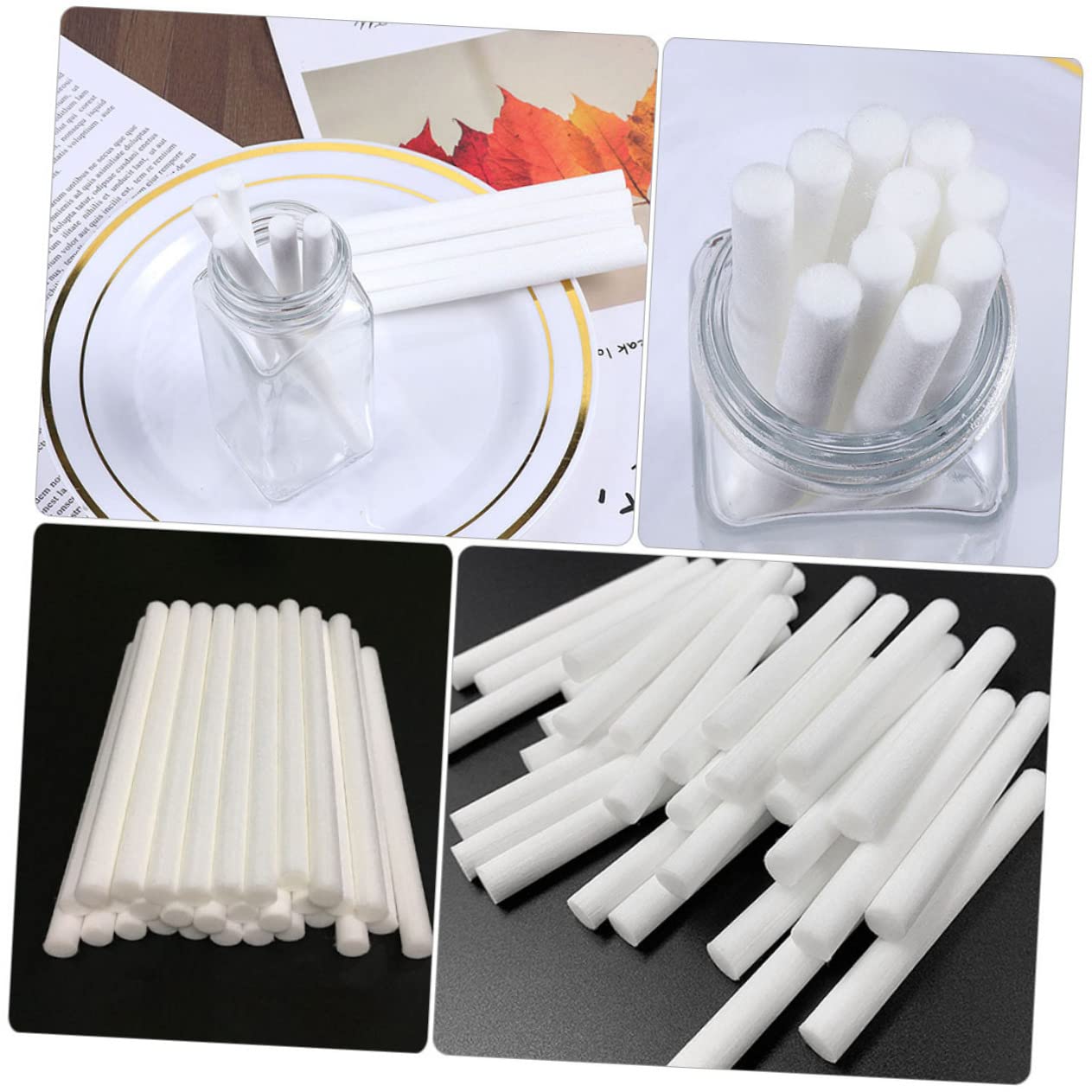 POPETPOP Bastoncini Diffusori di Profumo in Fibra di Cotone 15 Pezzi, Accessori per Aromaterapia per Diffusori di Aromi, Piccoli e Portatili per Viaggi, Casa, Bagno e Meditazione