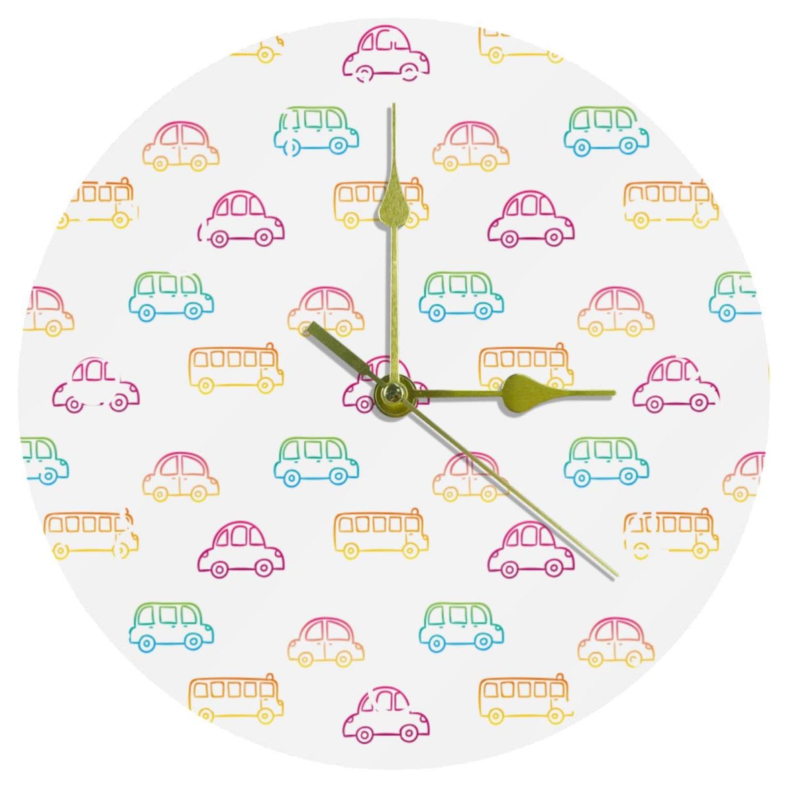Horloge murale à piles pour salon et cuisine moderne avec décoration colorée en acrylique