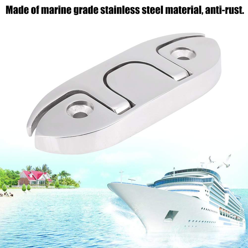 Bitta Flip Up per Barca 4-1/2 Pollici, Bitta per Dock Hardware di Ponte in Acciaio Inossidabile per Kayak Base in Corda Pesante per Ormeggio Marino Bitta Pieghevole 316, Bitte