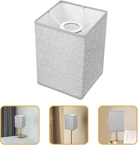 Miniatura 6 de 2 piezas de pantalla cuadrada de tela de repuesto de 1.6 in de arpillera pantalla de tela natural para candelabros, lámpara de noche, lámpara de