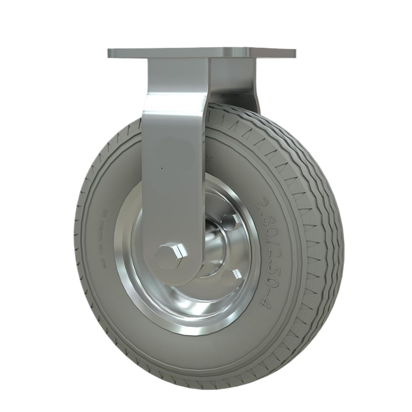 Roulettes en caoutchouc gris increvables pour charges