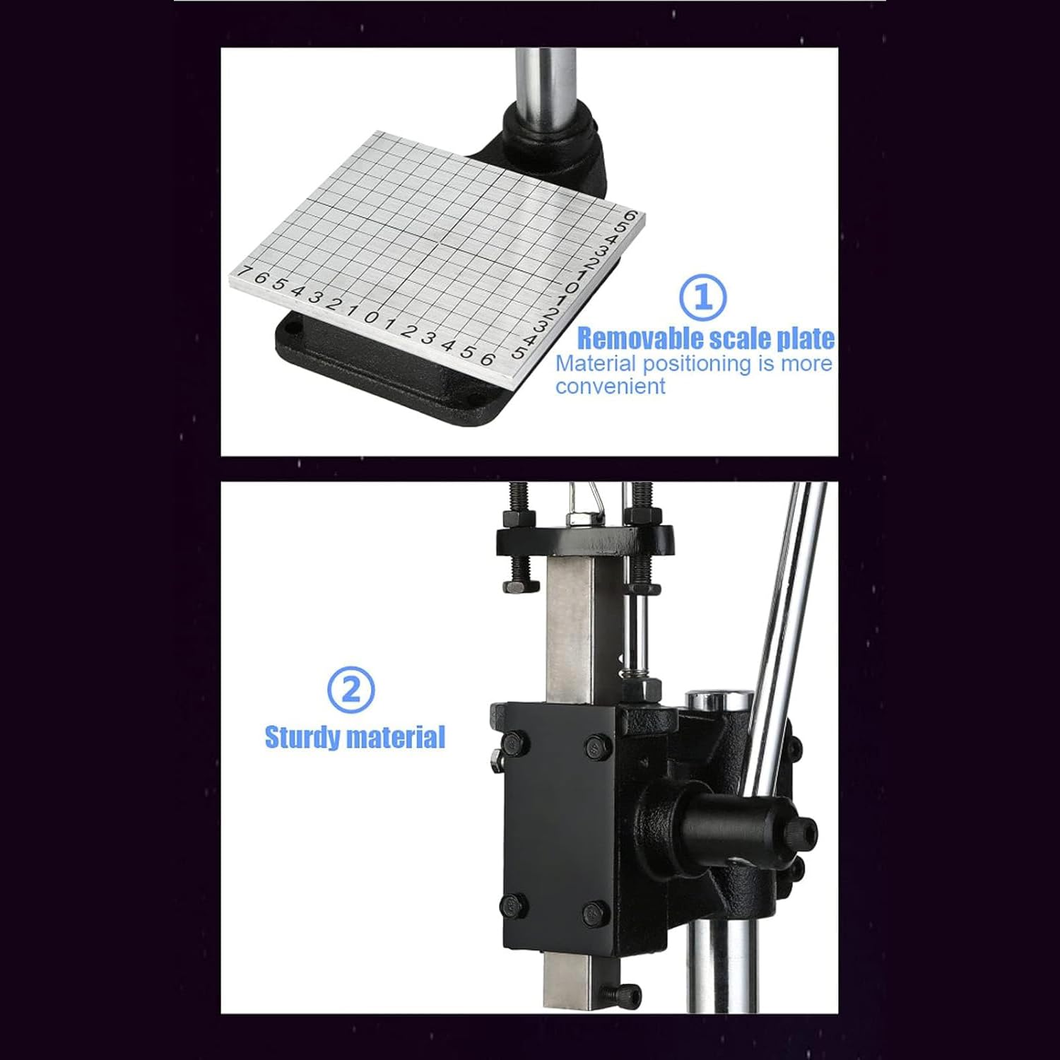 Prensa manual de eje, prensa manual hidráulica ajustable para perforar y repujar, perfecta para cuero, plástico, madera y aluminio