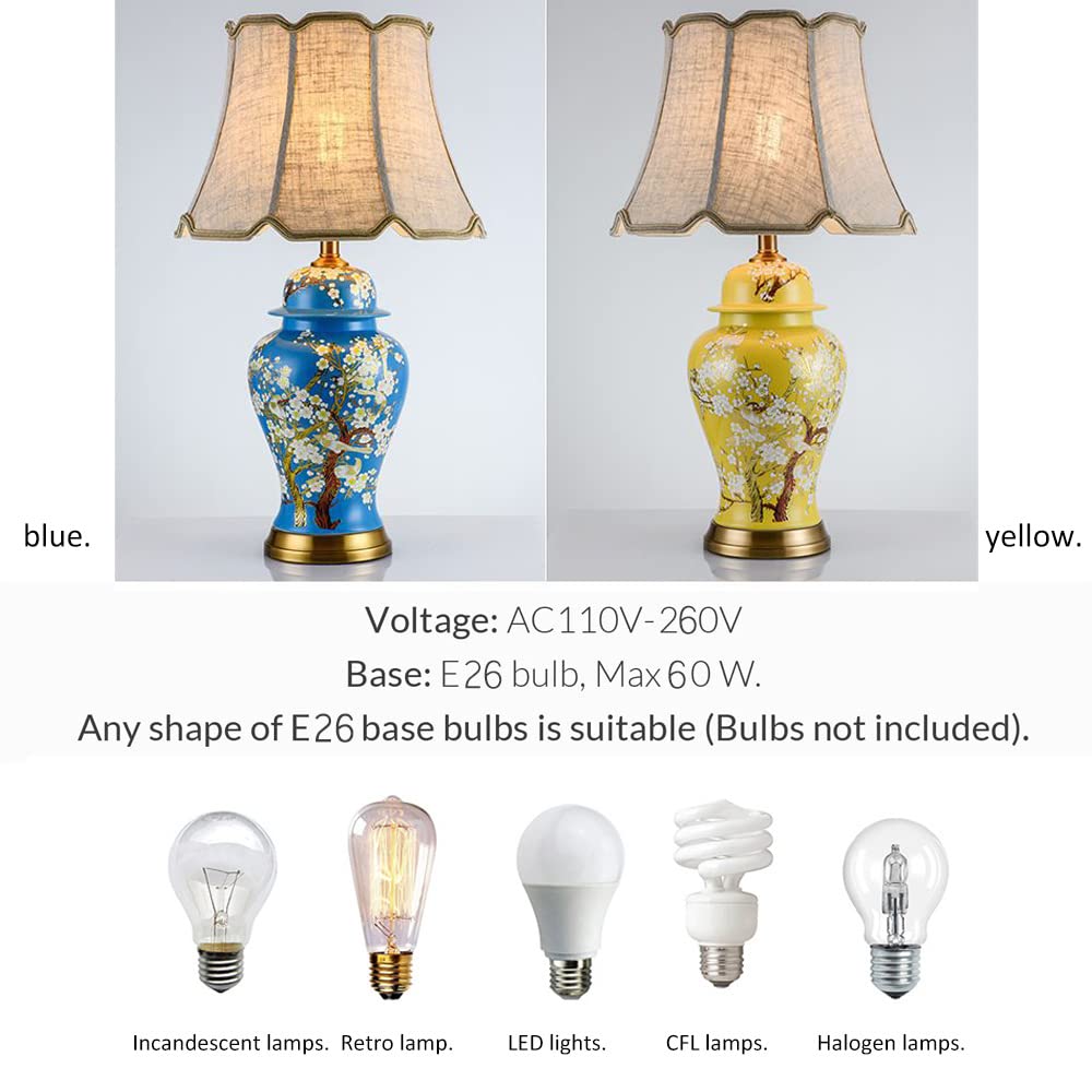 陶磁器テ−ブルランプ Handcrafted Blue Pottery Lamp: Artisan Table Lamp with