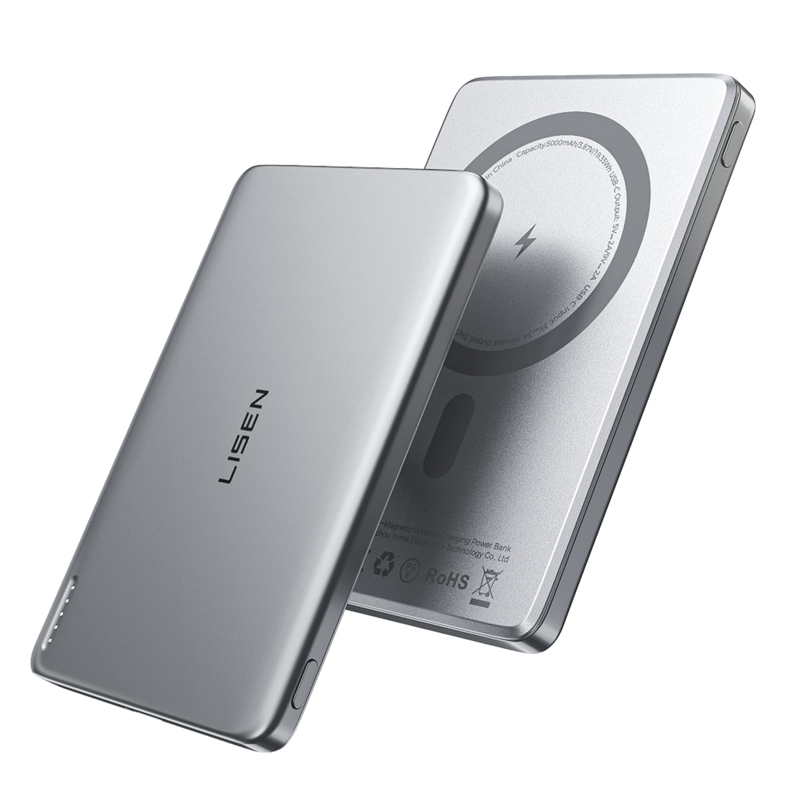 iPhoneAir用モバイルバッテリー Amazon | LISEN 【金属製でも安全】 magsafe モバイル バッテリー 対応