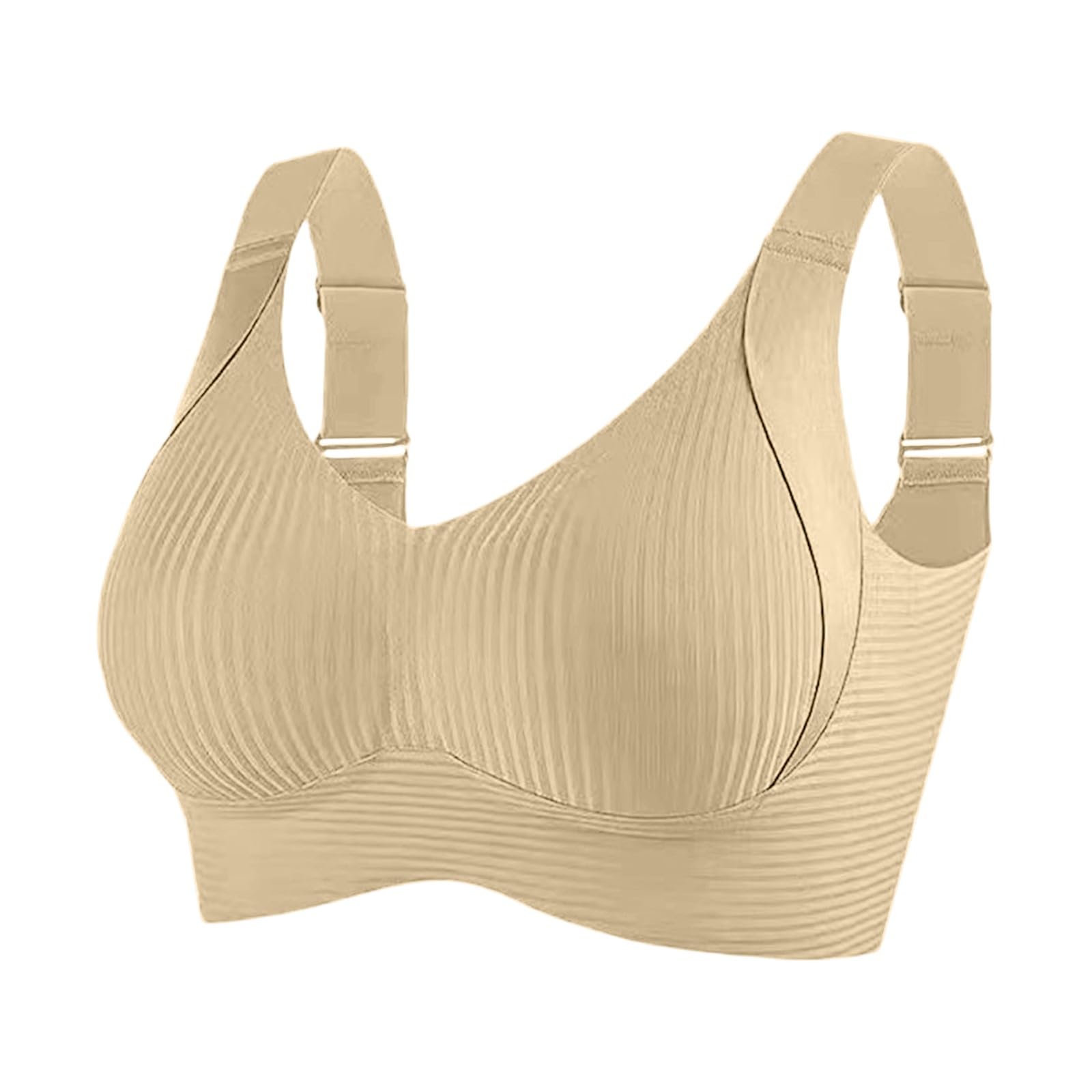 Reggiseni Comfort da Donna UK Sport Push Up Senza Cuciture Confezione da 3 Wireless a Costine Grandi Seni Cadenti Top da Donna Anziani Sport Support Lift Reggiseno Morbido Regolabile Comfort ad Alto