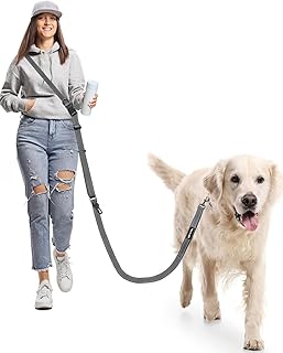 WANFIRE Freihandleinen Hundeleine für Große Mittelgroße Hunde, Fahrradleine Schleppleine Umhängeleine Joggingleine Hunde mit Autositz Sicherheitsschnalle Zum Gehen Joggen Laufen Dog Leash (1.8-2.9m) product image